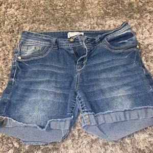 juniors waisted jean shorts